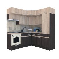 Bucatarie de Colt BIG GENA NEW ST. 190-200, Wenge / Stejar Sonoma